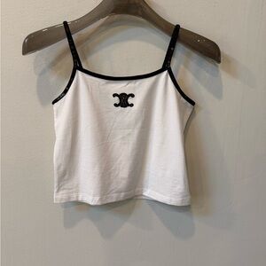 Celine White Camisole with Black Accents